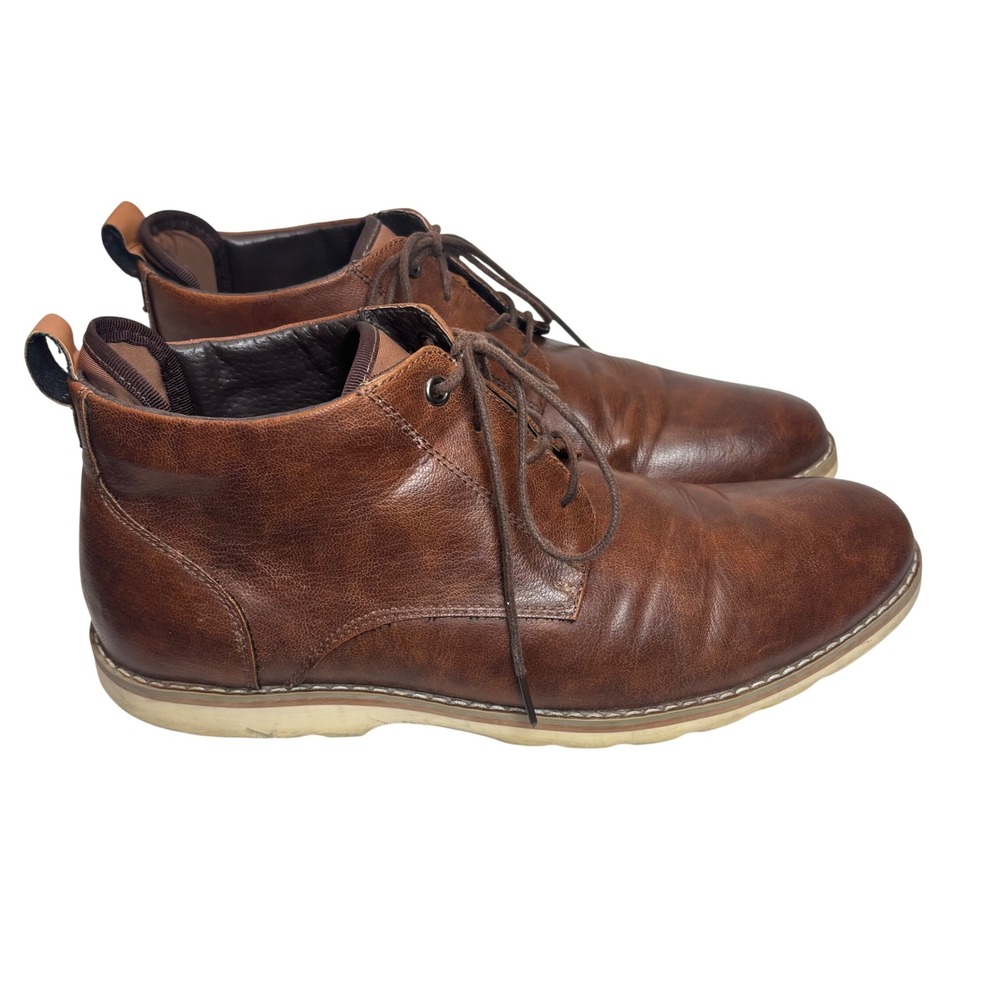 Steve Madden Chukka Boots Mens Brown Faux Leather Lace Up Academia Gorpcore 13